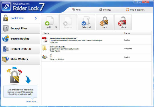 windows folder lock