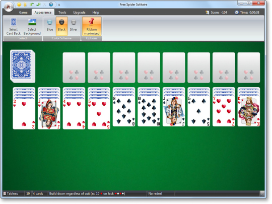 spider solitaire classic windows xp