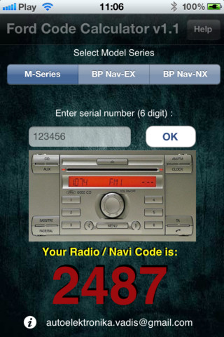 Ford V Series Radio Code Calculator