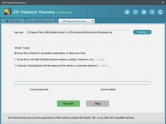 zip password recovery professional full version